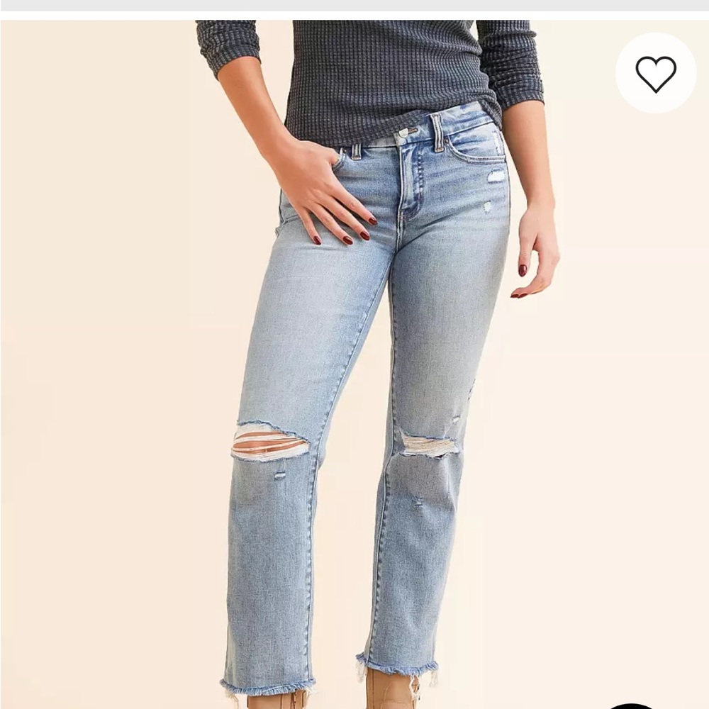 BKE Blue Boyfriend Jeans Distressed Relaxed Fit